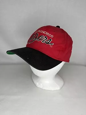 Vintage NFL San Fransisco 49ers Sports Specialties Script Red Wool SnapBack Hat • $50