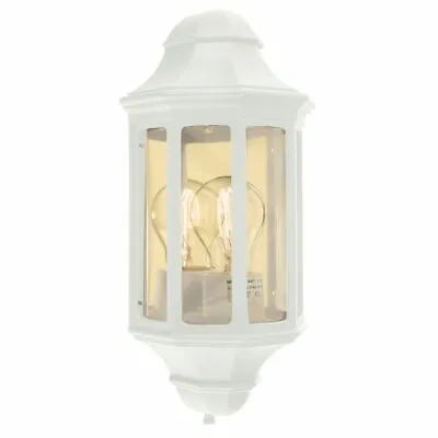 Luxury Antique Double Bulb White And Brushed Gold Wall/Porch Half Lantern • £24.97