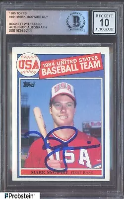 Mark McGwire Signed 1985 Topps #401 USA Baseball RC Rookie BGS BAS 10 AUTO • $31