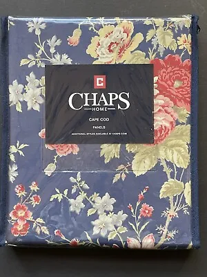 NEW! PAIR Chaps By Ralph LAUREN Vintage Blue FLORAL *Cape Cod Curtain PANELS 84” • $124.95