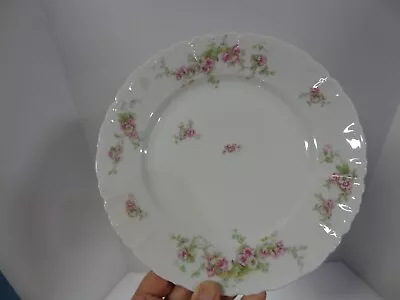 Vintage Habsburg China AUSTRIA 9-3/4  Dinner Plate White Pink / Red Flower Roses • $9.92