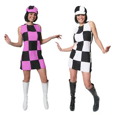 £17.99 • Buy Adults 1960s Party Girl Dress Hippy Costume 60s Retro Ladies Fancy Dress