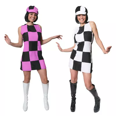£17.99 • Buy Adults 1960s Party Girl Dress Hippy Costume 60s Retro Ladies Fancy Dress