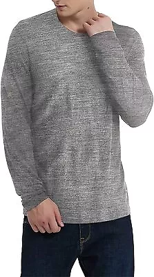 YUERD M&W Merino Wool Long Sleeve Crew Base Layer Mens Small Tall Grey Marl  • $89.23