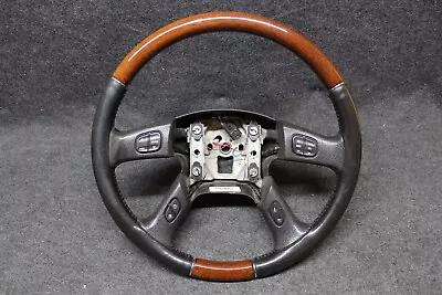 2003 2004 2005 2006 Chevy GMC 1500 2500 Envoy Black Leather Wood Steering Wheel • $190