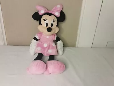Disney Minnie Mouse Pink Polka Dot Black Stuffed Plush 17   • $7.99