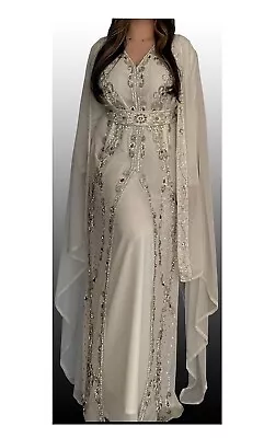 SALE Moroccan Kaftan Wedding Dress Arabic Party Wear Abaya Very Fancy Long Gown • $81.89