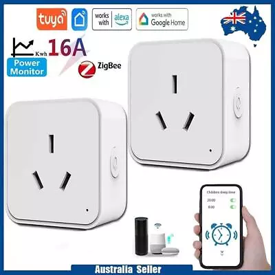 $45.99 • Buy Tuya WiFi/Zigbee 16A Smart AU Socket Plug Voice Control For Alexa Google Home AU
