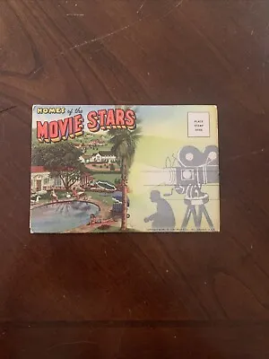 Vintage 1940's Souvenir Fold-Out Postcard Booklet - Homes Of The Movie Stars • $14.95