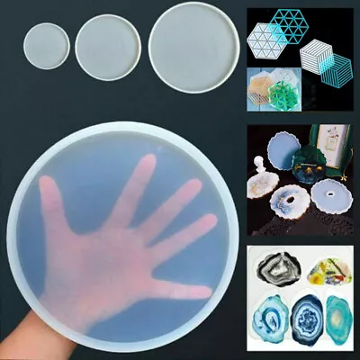 £4.39 • Buy DIY Silicone Epoxy Resin Casting Molds Coaster Mold Round Jewelry Making Mould