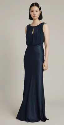 Ghost *claudia* Hollywood Blue Long Dress Size Xs Original Price £225 • £65