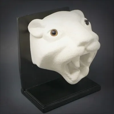 Aztec Maya Jaguar Head Art Sculpture White Marble • $29.99