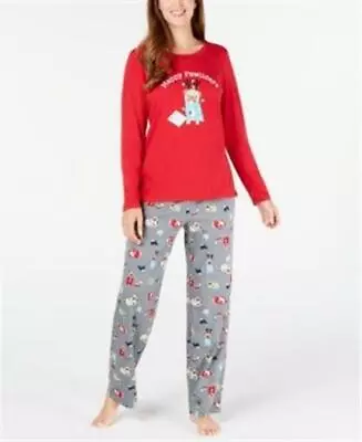 Matching Family Pajamas Womens Merry Pajama Set Red White Medium M • $4.80