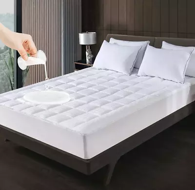 Thick Cooling Mattress Topper Twin XL Size Pillow Top Cover Padded Luxury Bed • $34.99