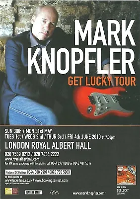 Mark Knopfler (dire Straits) Get Lucky Tour 2010  Royal Albert Hall Flyer • £0.99