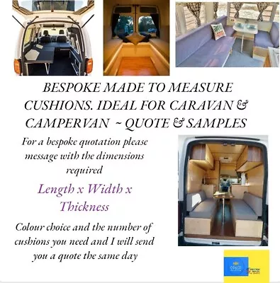 Bespoke Made To Measure Cushions Ideal For Caravan & Campervan ~ Quote & Samples • £1