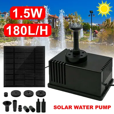 $18.99 • Buy 1.5W Solar Power Water Pump Fountain Submersible Pool Panel Home Garden Pond