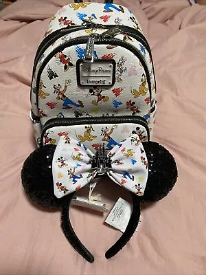 Disney Parks MICKEY MOUSE And Friends With Matching Ears Backpack Exclusive NWT! • $74.99