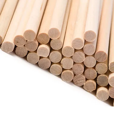 50 Round Wooden Lolly Lollipop Sticks Craft Plant Cane Dowel 150mm X 4.5mm 6  • £4.19