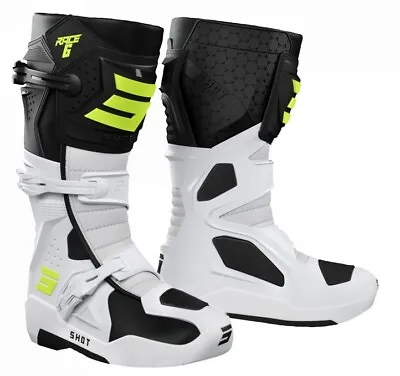 Boots Motorcycle Cross Enduro SHOT Race 6 White Off Road Quad • $197.69