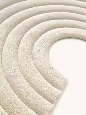 Irregular Half Moon Design Thick Handtufted Carpet Decorative Rug Pure Woollen • $226.19