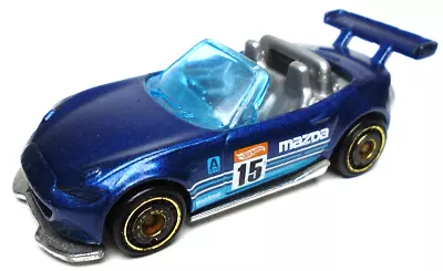 2015 Hot Wheels 2015 Mazda Mx-5 Miata #15 Blue 1:64 Diecast 2 3/4  Race Car • $10.99