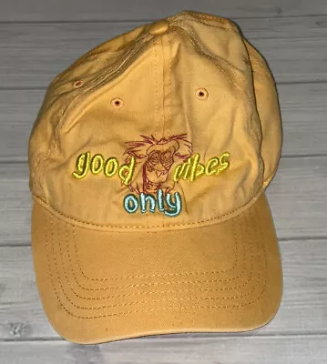 Disney Parks Good Vibes Only Rafiki Monkey Embroidered Baseball Cap Hat Orange • $4.99