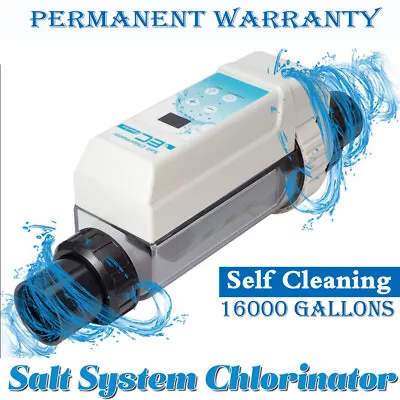 12g/h Salt Water Pool Chlorine Generator System With Power Adapter For 16k Gal • $429.98