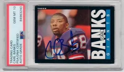 Carl Banks Giants Signed 1985 Topps #111 Rookie Card RC PSA/DNA Auto Grade 10  • $89.99