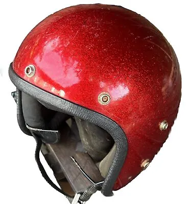 Vintage Red Sparkle Open Face  Helmet • $11.13