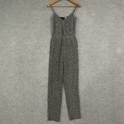 H&M Divided Jumpsuit Womens 4 Black Sleeveless V Neck Pullover Pockets Ladies • $6.49