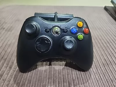 Genuine Microsoft Xbox 360 / PC Black Wired Controller Free Postage ( Corded ) • $44.95