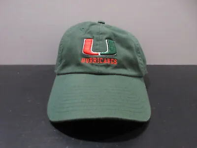 Miami Hurricanes Hat Cap Strap Back Green Orange UM Nike Football Mens • $19.90