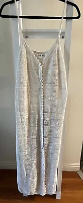 MNG Sleeveless Button Down Women's Creme Maxi Dress XL • $20