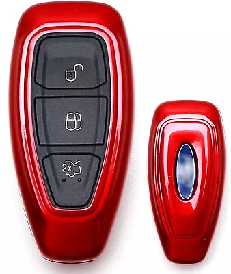 Glossy Red Remote Smart Key Fob Shell Holder Cover For Ford Fiesta Focus C-MAX • $9.89