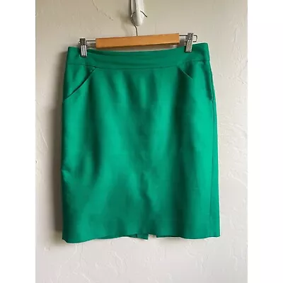 J. Crew The Pencil Skirt 100% Cotton Kelly Green Size 8 Double-Serge Cotton • $35.70