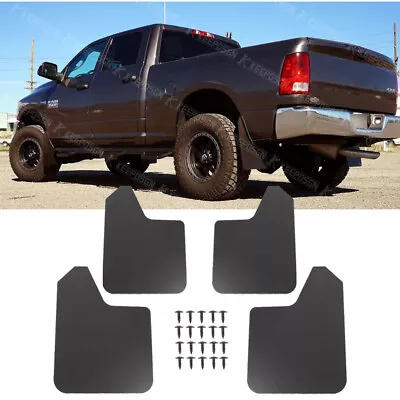 4x Mud Flaps Splash Guard Front Rear Mudguard Black For Dodge Ram 1500 2500 3500 • $29.39