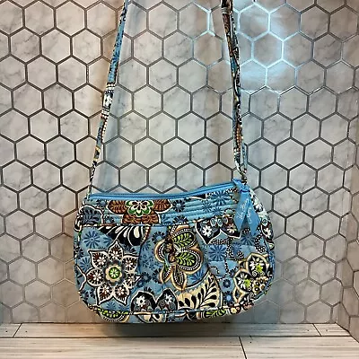 Vera Bradley Bali Blue Floral Print Frannie Adjustable Shoulder Bag • $12