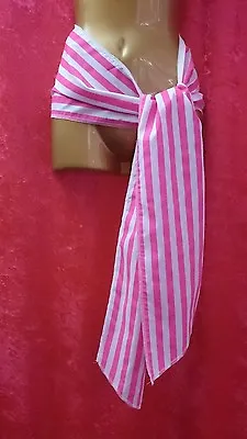 £4.99 • Buy 2M Long Pink & White Stripe Pirate Waist Sash Fancy Dress Book Day Hen Night