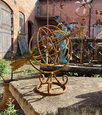 Metal Armillary Sundial Weathervane Compass Garden Style Ornament Statue 🌞 • £39.50