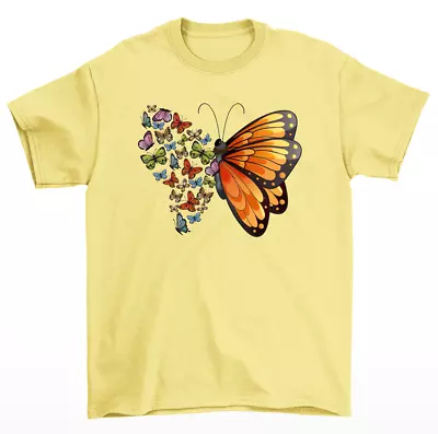 Monarch Butterfly Half Wings Half Butterflies T-Shirt Women Unisex • $17.99