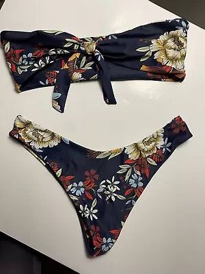 Zaful  Floral Bandeau 2 Piece Women’s Bathing Suit Size M • £9.47