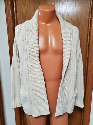 M VTG Cowichan Sweater Beige The Big Lebowski Dude Shawl Collar 70s Acrylic • $25.99