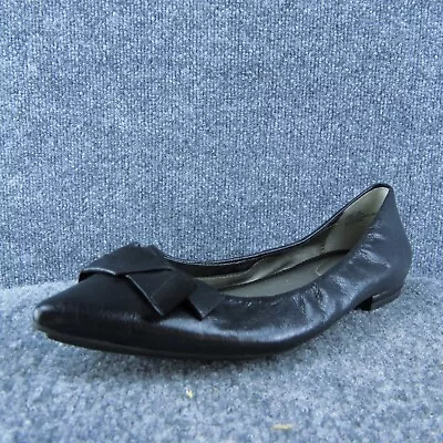 Me Too Paige4 Women Flat Shoes Black Leather Slip On Size 9 Medium • $29.99