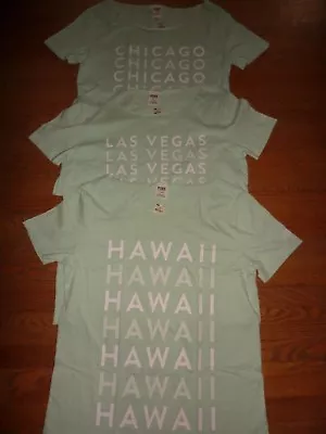 Victorias Secret Pink Las Vegas/hawaii/chicago/new York/london Raw Ct Tshirt Nwt • $32