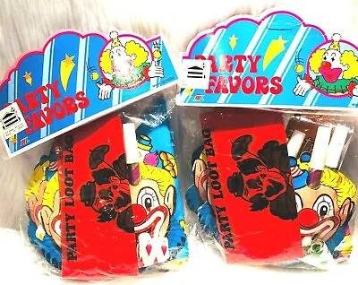 Vintage Clown Birthday Party Loot Bags Favor Toys Retro 2 Different Similar Sets • £31.84