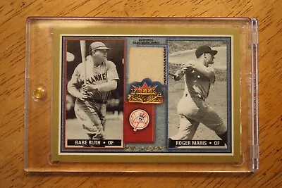 2002 Fleer Fall Classic Rival Factions Game Worn Jersey Roger Maris W/babe Ruth • $95