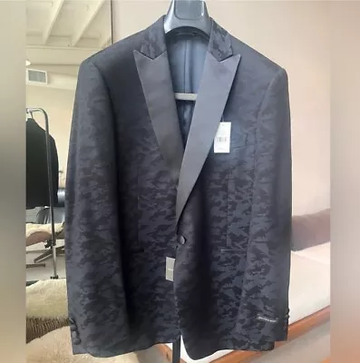 NWT Saks Fifth Avenue Black Camouflage Dinner / Suit Jacket • $235