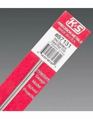 K & S Precision Metals 87131 2PK 1/16x12 SS Rod 1/16 In Dia X 12 In L Brass • $6.99