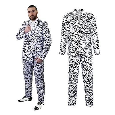 Book Day Dalmatian Print Suit Mens Teacher Fancy Dress Jacket & Trousers Costume • £28.99